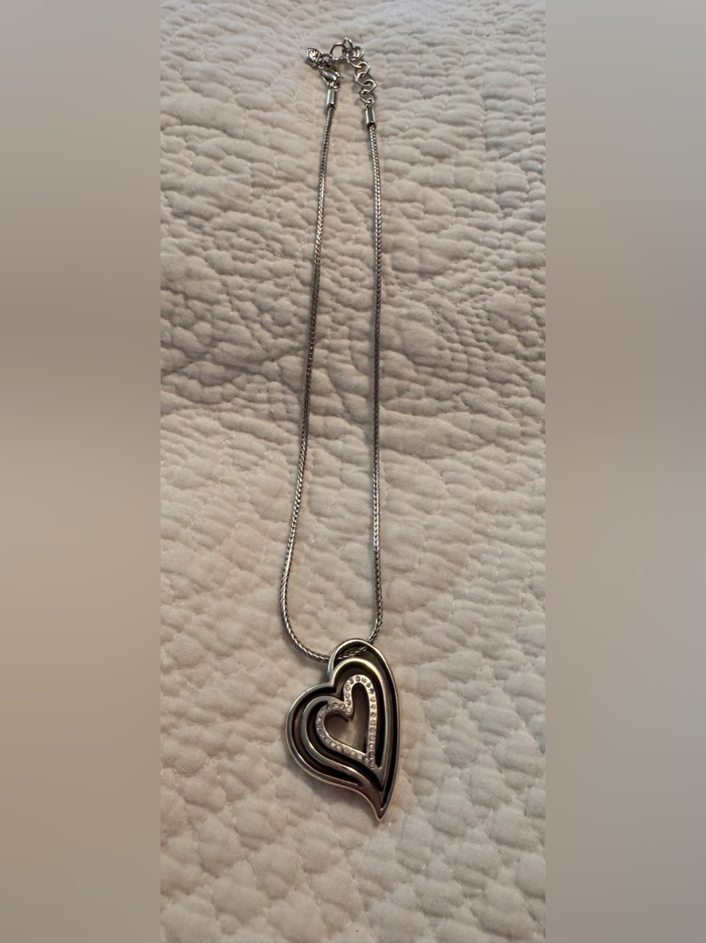 Brighton Heart Pendant Necklace in Silver
